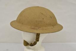 WWII Desert Tan Doughboy Military Helmet.