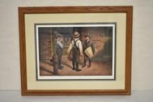 Territorial Rights by Jim Daly signed and numbered print with COA 740/950, matted and framed