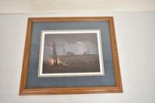 The Burning Tree by Jesse Barnes, signed and numbered print 1833/2800, matted and framed
