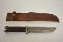 WW2 U.S. Cattaraugus 225Q Fighting Knife with Leather Sheath