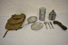 Assorted Military Memorabilia- Canteen, Mess Kit, Coleman Pocket Stove & more