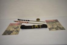 Assorted U.S. Military Memorabilia- Ammo Belt, Yank Army Weekly, Flags, and more