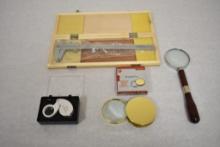 Assorted Magnifiers and Vernier Caliper Set