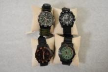 Lot of 4 Wrist Watches- 2 Smith & Wesson, 1 Pro 4 Tactical, 1 U.S. Army
