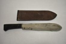 WW2 U.S.M.C. Bolo Knife with Leather Scabbard