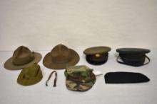 7 Assorted Military Hats