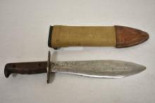 WW1 USMC Military Bolo Knife with Scabbard