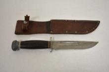WW2 Pal RH-36 Fighting Knife w Leather Scabbard