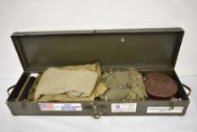 U.S. Military Foot Locker & Accessories- Helmet, Hat, Blanket, Bags, Cleaning Tools, and more