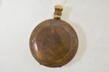 Antique 1907 Waltham 15J 18s Pocket Watch - Lever Set with Horse Head on Back