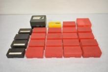 24 Assorted Plastic Ammo Boxes- Plano, Midway, and more