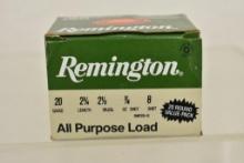 Ammo: Remington 20 ga. 20 rounds