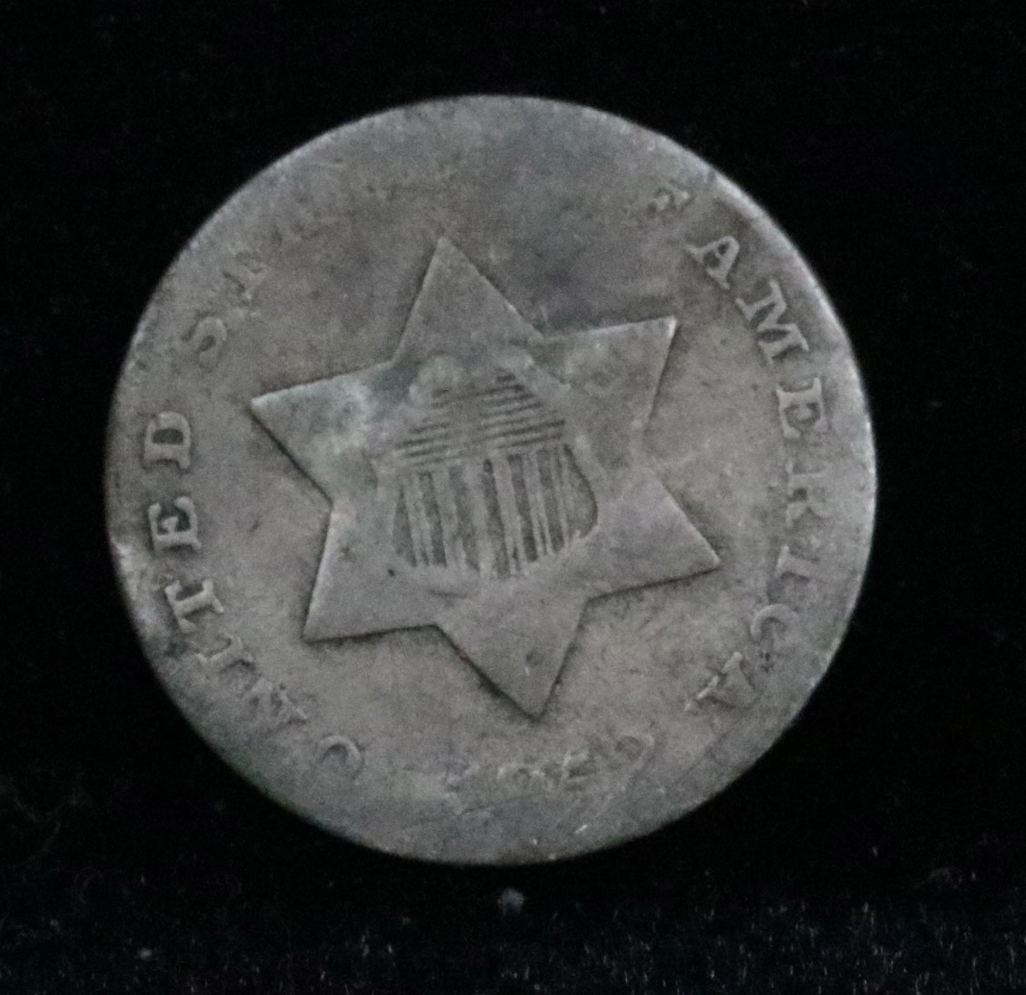 1852 3 Cent Silver 3cs Grades f+