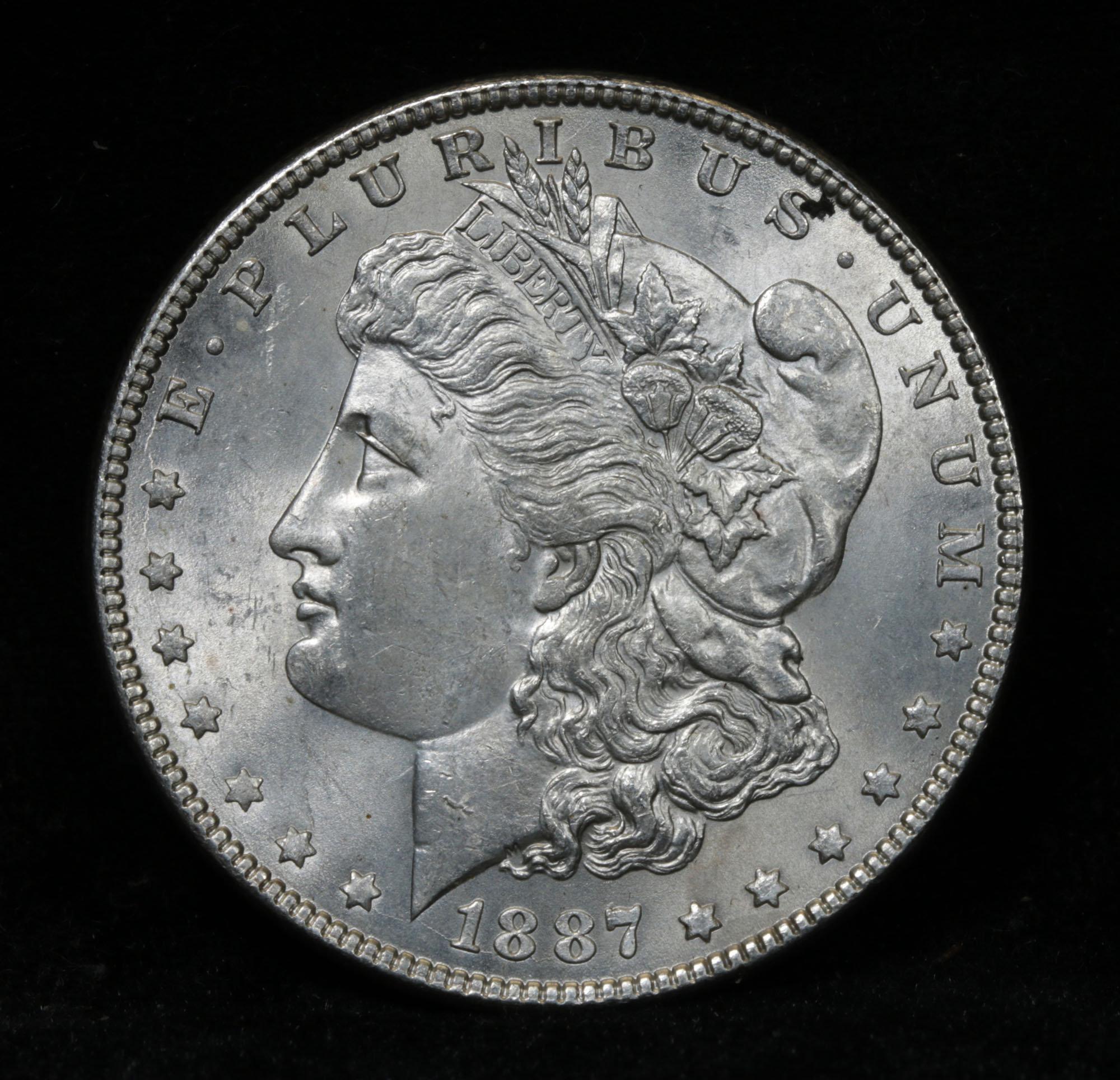 1887-p Morgan Dollar $1 Grades Select Unc