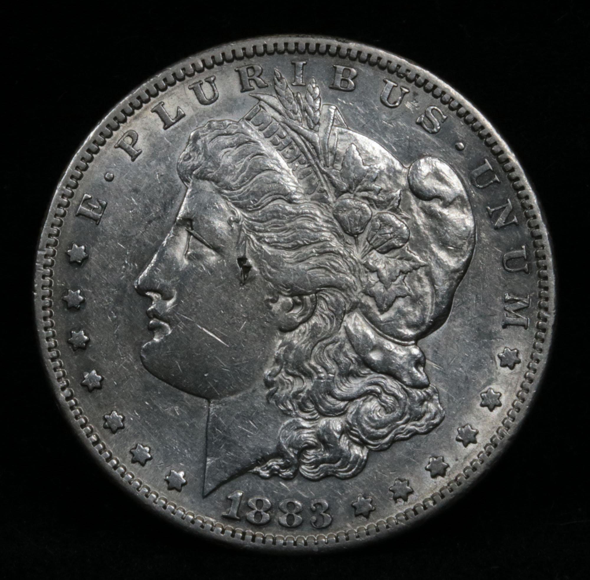 Key date 1883-s Morgan Dollar $1 Grades Choice AU/BU Slider (fc)