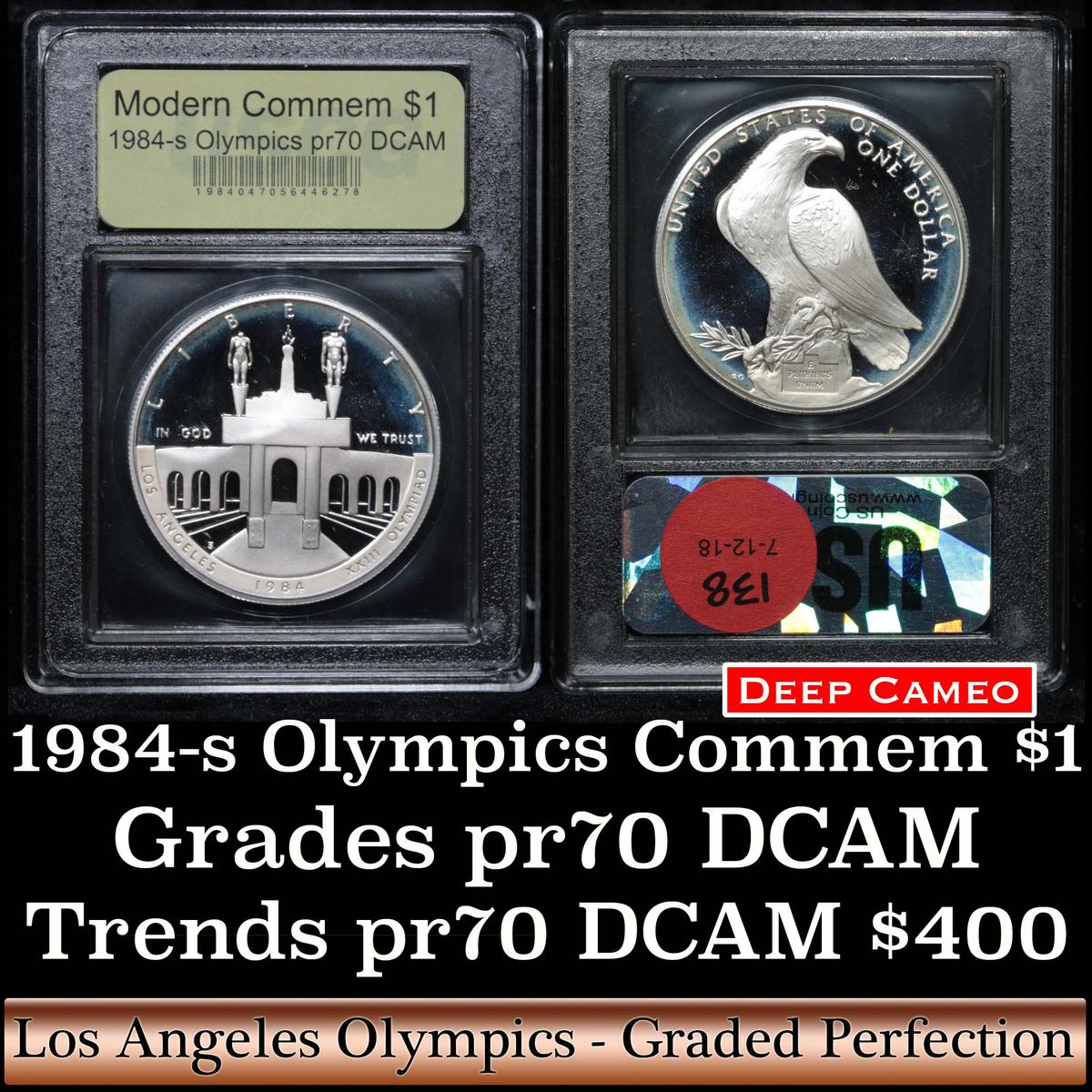 1984-s Olympics Modern Commem Dollar $1 Graded GEM++ Proof Deep Cameo By USCG