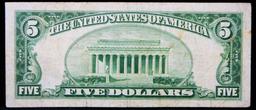 1928F $5 Red Seal United States Note Grades xf