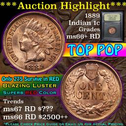 ***Auction Highlight*** 1889 Indian Cent 1c Graded GEM++ RD by USCG (fc)