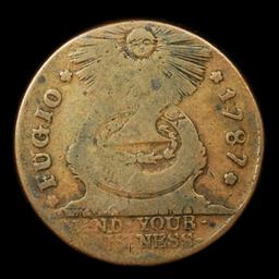 ***Auction Highlight*** 1787 Fugio 1c Graded f+ by USCG (fc)
