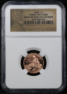 NGC 2009-p Formative Years Lincoln Cent 1c Graded ms66 RD By NGC
