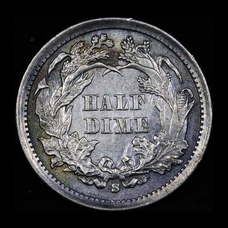 1869-s Seated Liberty Half Dime 1/2 10c Graded Select Unc by USCG (fc)