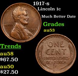 1917-s Lincoln Cent 1c Grades Select AU