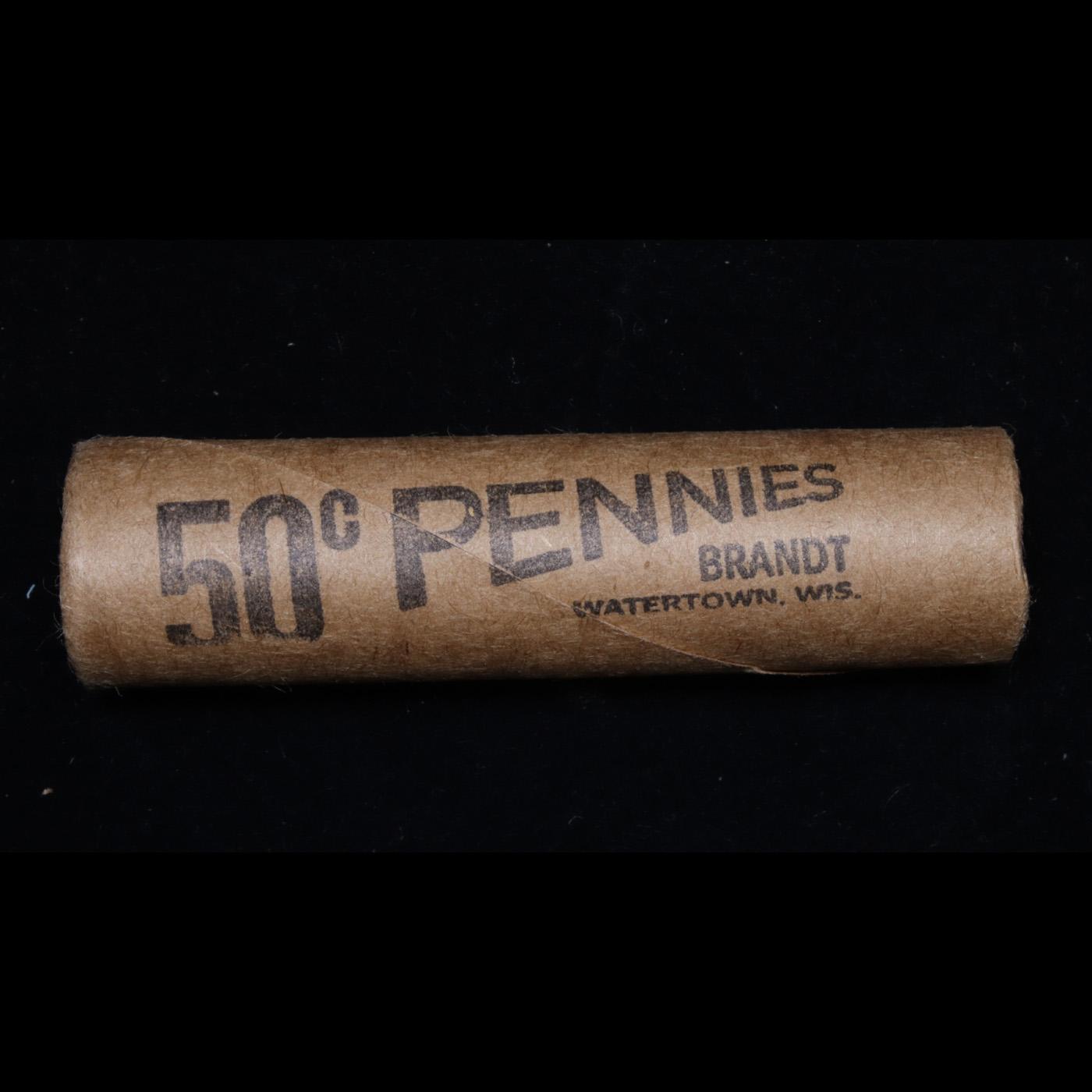 Mixed small cents 1c orig shotgun roll, 1917-s Wheat Cent, 1889 Indian Cent other end, McDonalds Wra