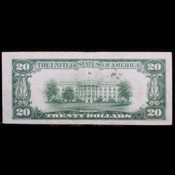 1934C $20 Green Seal Federal Reserve Note (Chicago, IL) Redeemable In Gold Grades vf+