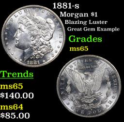 1881-s Morgan Dollar $1 Grades GEM Unc