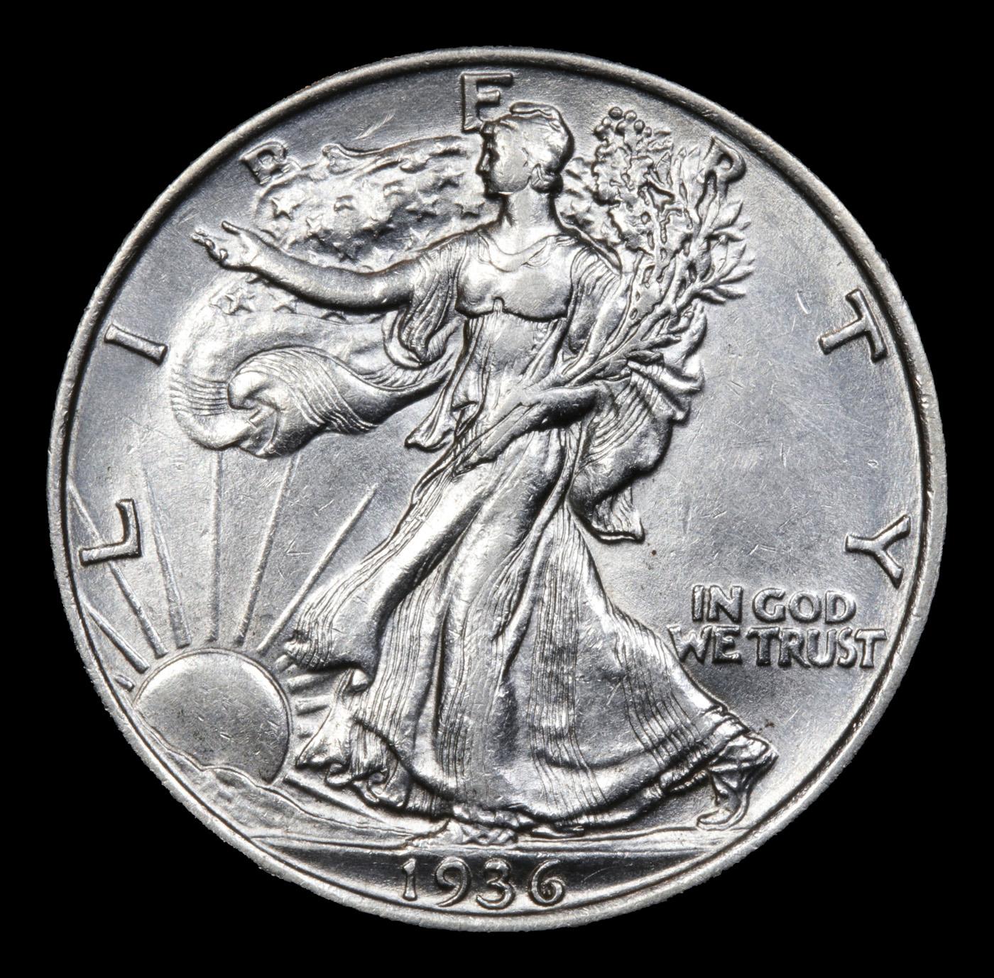 1936-p Walking Liberty Half Dollar 50c Grades Choice AU