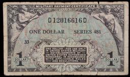 Military Payment Certificate Series 481 $1  Grades vf+