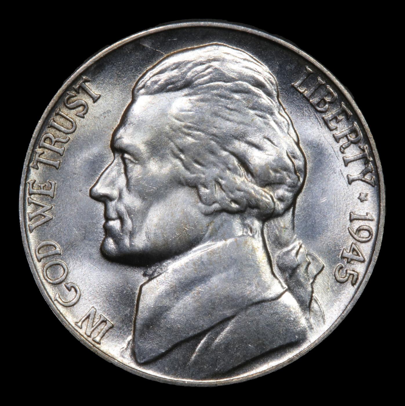 1945-d Jefferson Nickel 5c Grades GEM 5fs