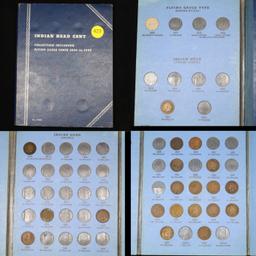 Partial Indian Cent Book 1863-1909 20 coins Grades