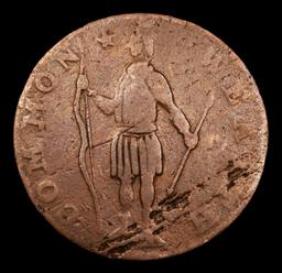 1788 Massachusets Ryder 3-E R4 Colonial Cent 1c Grades vf, very fine