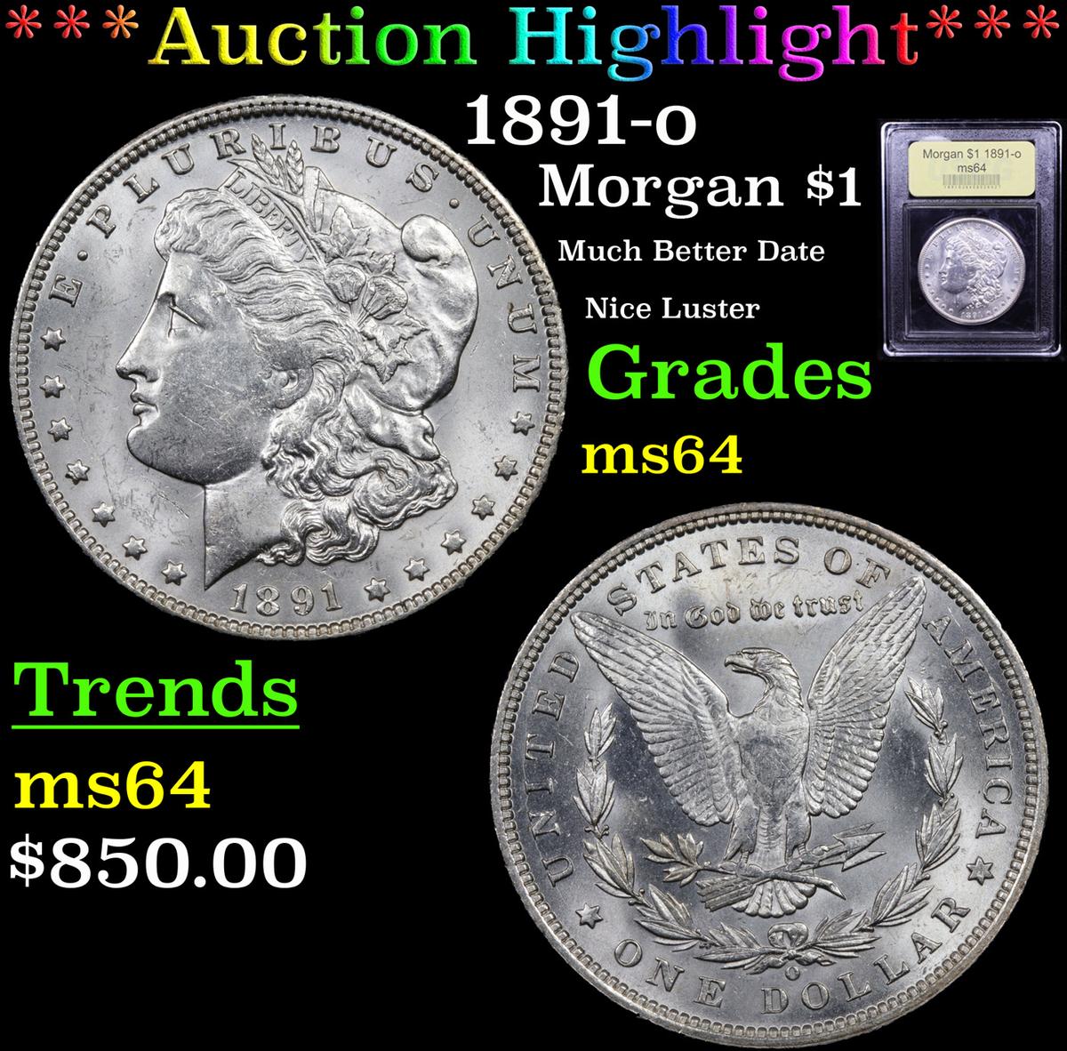 ***Auction Highlight*** 1891-o Morgan Dollar $1 Graded Choice Unc By USCG (fc)