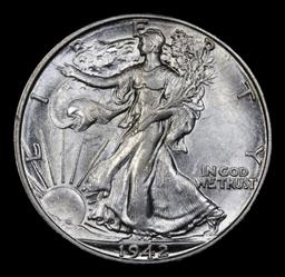 1942-d Walking Liberty Half Dollar 50c Grades Choice AU/BU Slider+