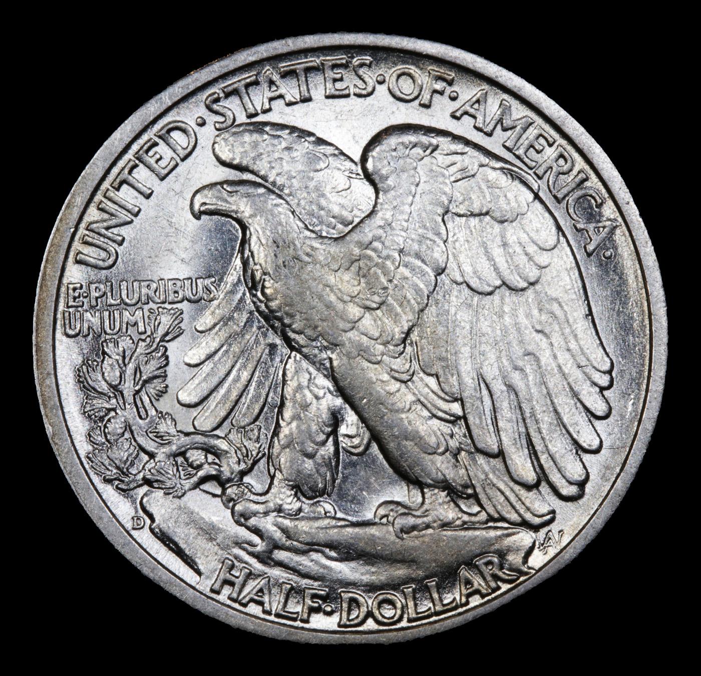 1942-d Walking Liberty Half Dollar 50c Grades Choice AU/BU Slider+