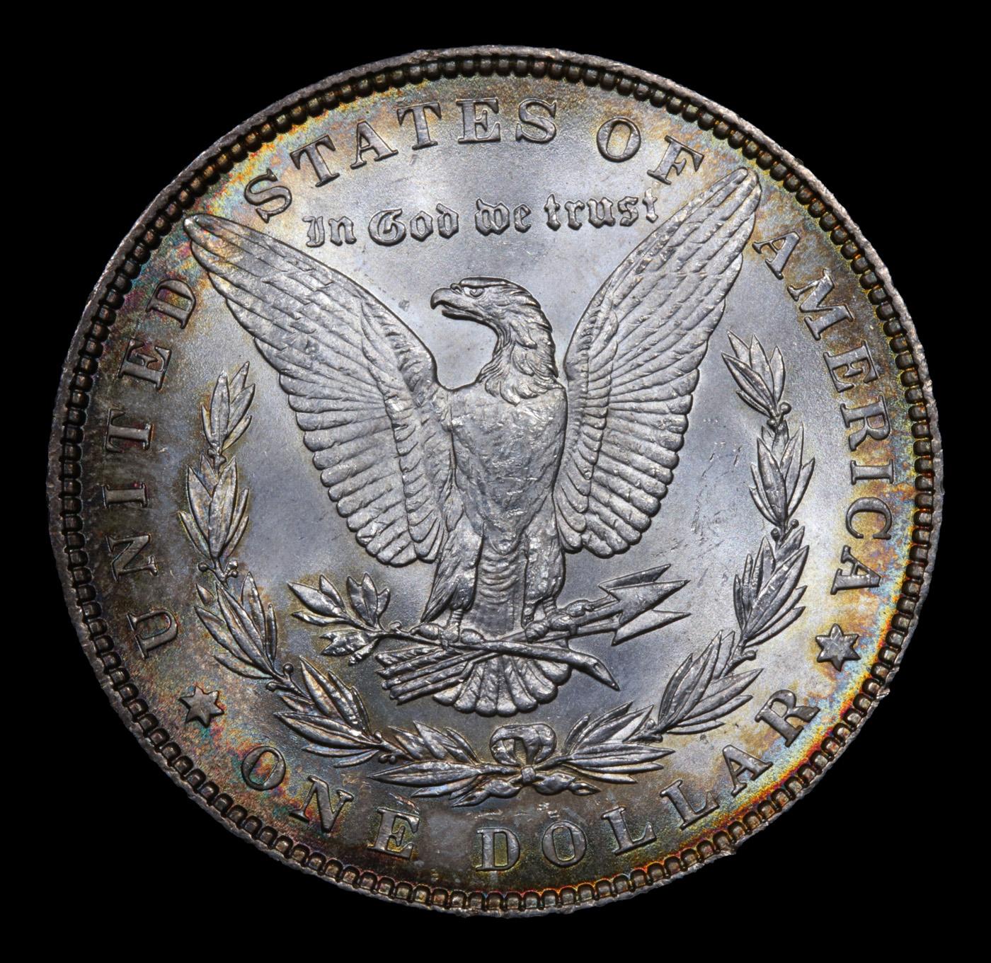 ***Auction Highlight*** 1885-p Rainbow Toned Morgan Dollar $1 Graded GEM+ Unc By USCG (fc)