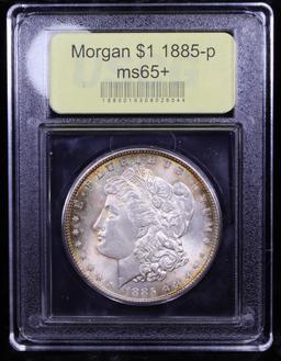 ***Auction Highlight*** 1885-p Rainbow Toned Morgan Dollar $1 Graded GEM+ Unc By USCG (fc)