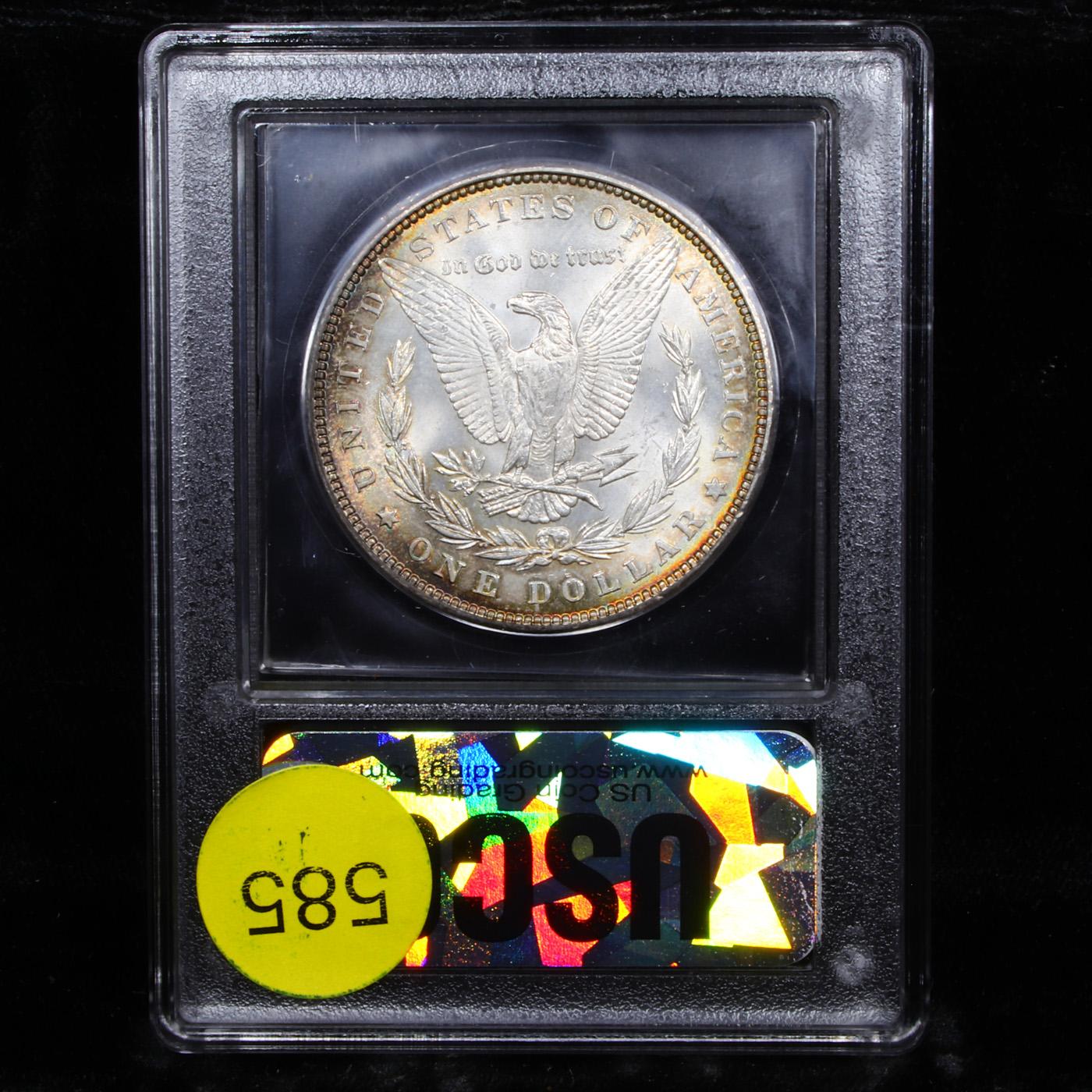 ***Auction Highlight*** 1885-p Rainbow Toned Morgan Dollar $1 Graded GEM+ Unc By USCG (fc)