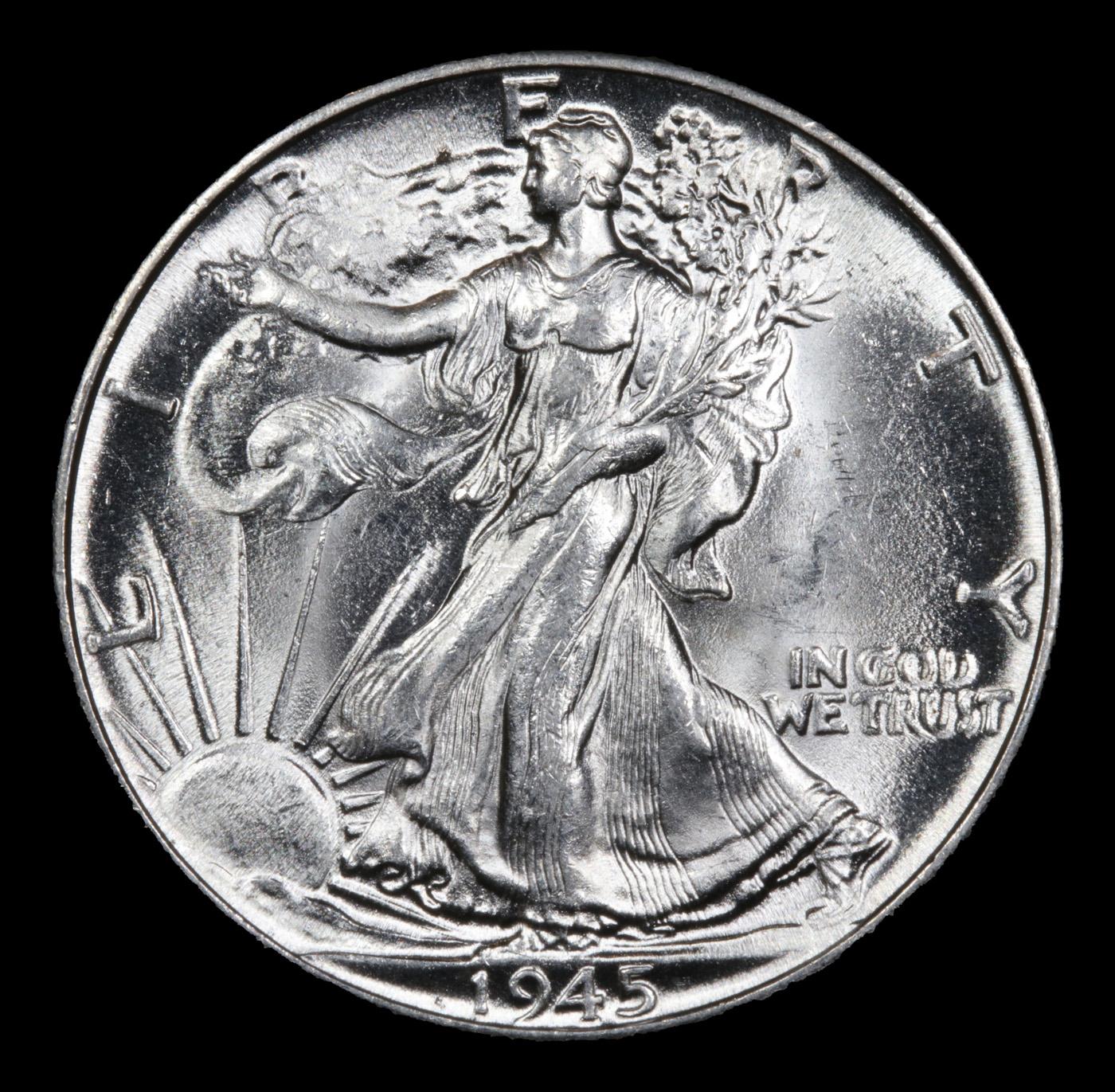 1945-p Walking Liberty Half Dollar 50c Grades Choice Unc