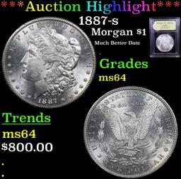 ***Auction Highlight*** 1887-s Morgan Dollar $1 Graded Choice Unc By USCG (fc)