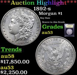 ***Auction Highlight*** 1892-s Morgan Dollar $1 Graded Select AU By USCG (fc)
