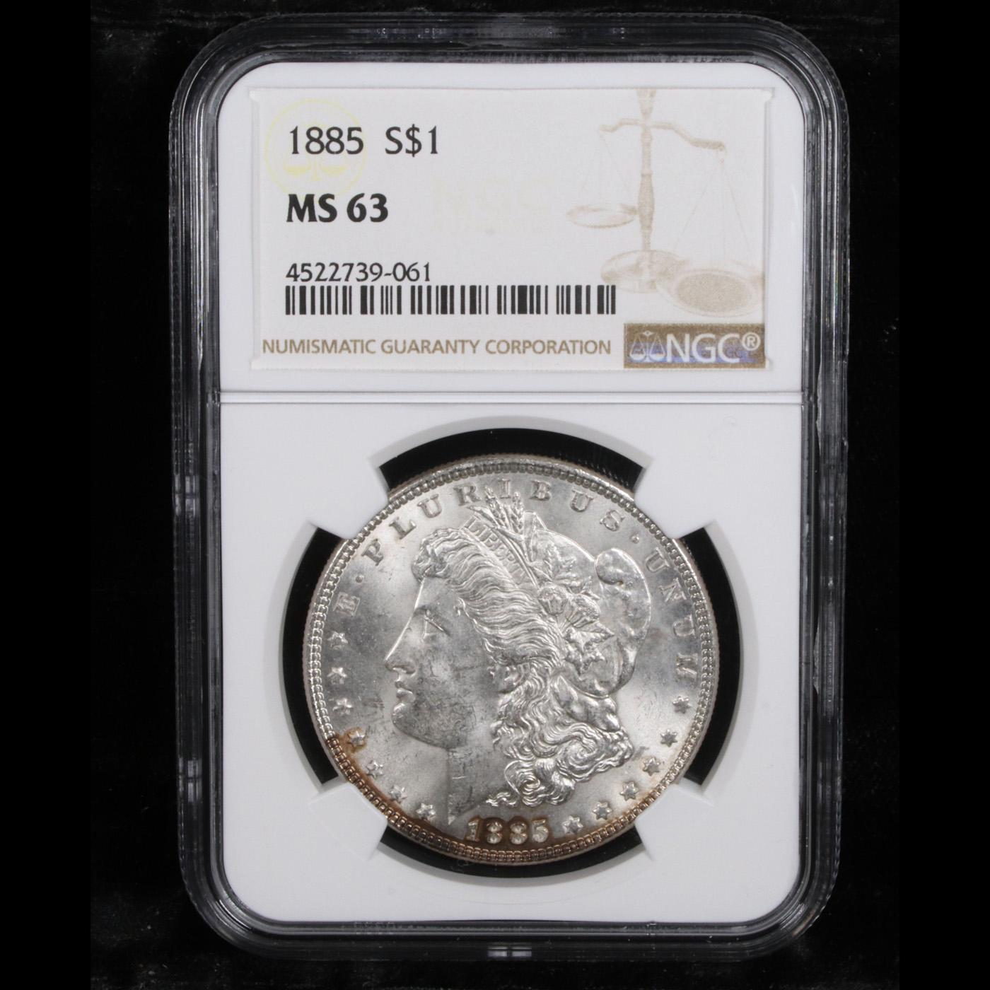 NGC 1885-p Morgan Dollar $1 Graded ms63 By NGC