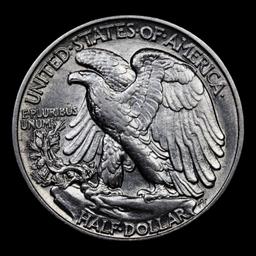 1942-p Walking Liberty Half Dollar 50c Grades Choice AU/BU Slider