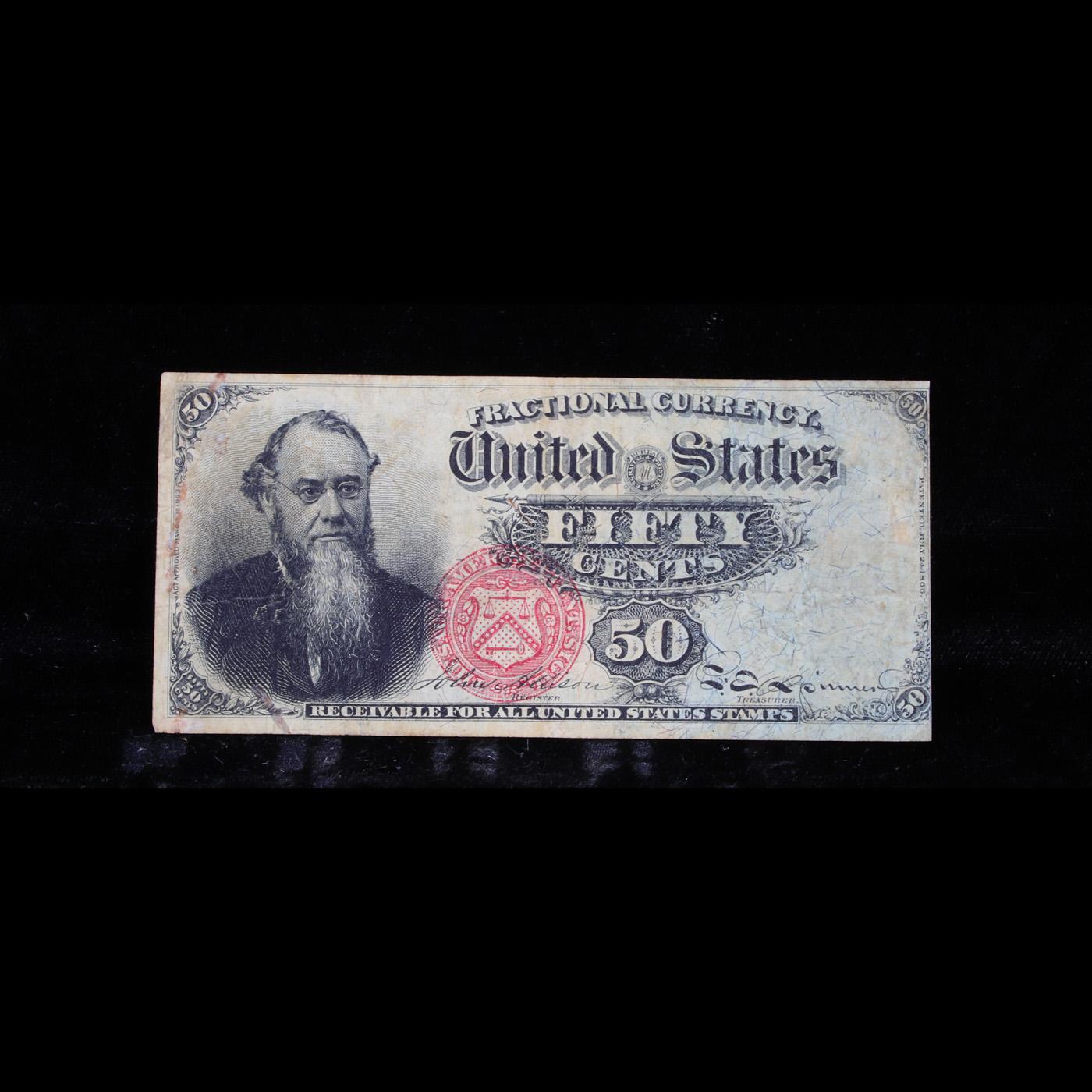 1870's US Fractional Currency 50¢ Fourth Issue Fr-1376 Grades vf++