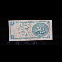 1870's US Fractional Currency 50¢ Fourth Issue Fr-1376 Grades vf++