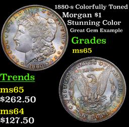 1880-s Colorfully Toned Morgan Dollar $1 Grades GEM Unc