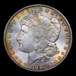 1880-s Colorfully Toned Morgan Dollar $1 Grades GEM Unc