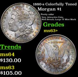 1880-s Colorfully Toned Morgan Dollar $1 Grades Select+ Unc